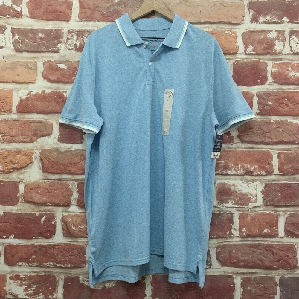 St Johns Bay Super Soft Shirt Men's XL Blue Polo Everyday Casual Classic Fit